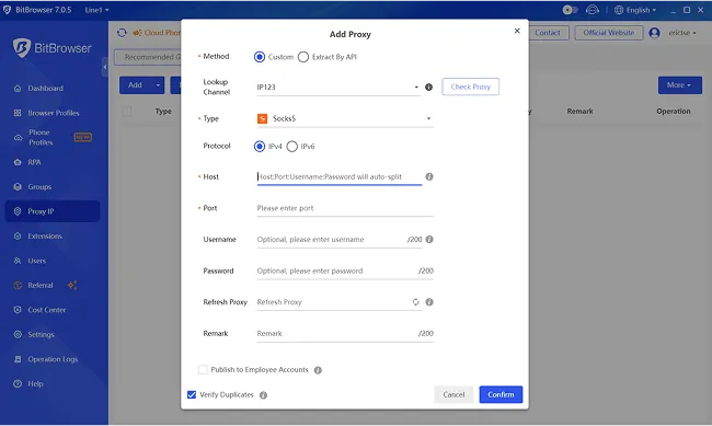 Proxy via BitBrowser