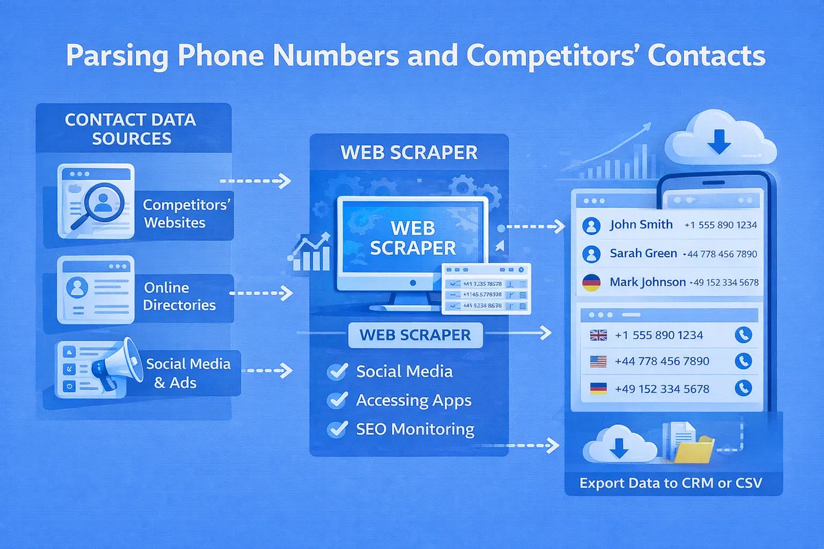 Parsing Phone Numbers and Competitors’ Contacts: How to Collect Data Without Blocks Using Proxies