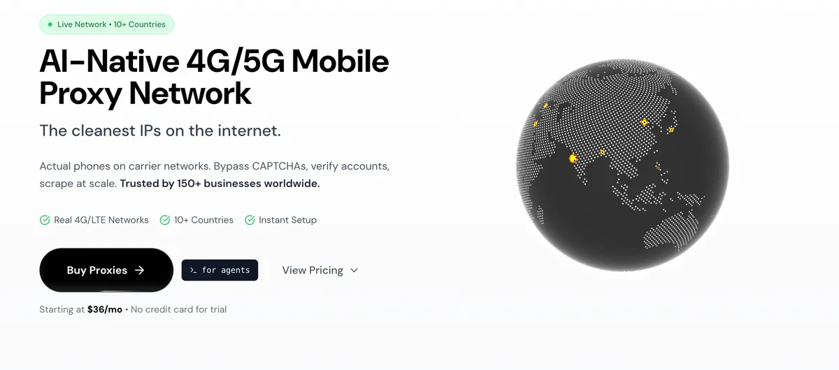 AI-oriented 4G/5G Mobile and Residential Proxies on Real SIM Cards